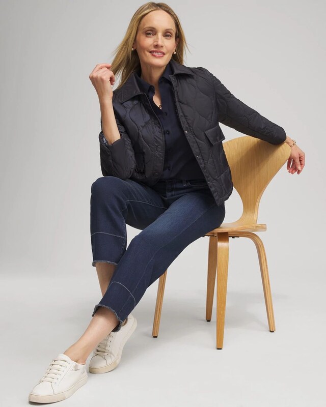 Cropped Quilted Jacket - image 2